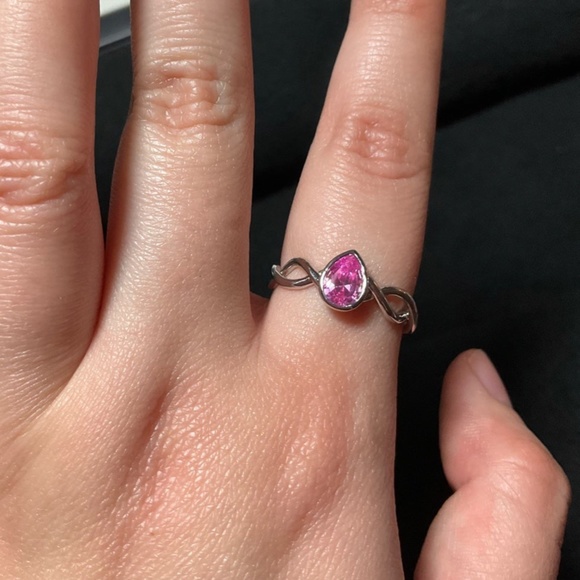 Barbie of Swan Lake Odette Ring with Pink Tourmaline CZ Crystal - Picture 6 of 6